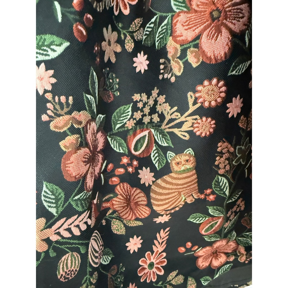 NWT ModCloth 2 Cat Print Floral‎ Jacquard Fit and Flare Dress Sleeveless Black - Picture 10 of 10